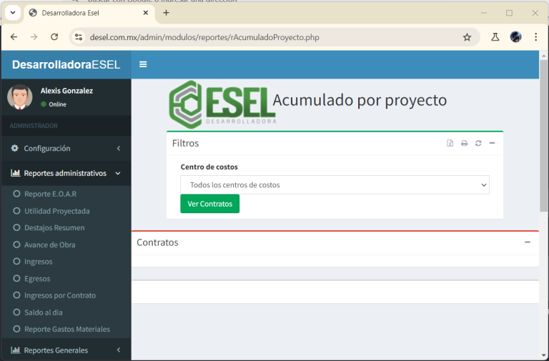 panel de reportes